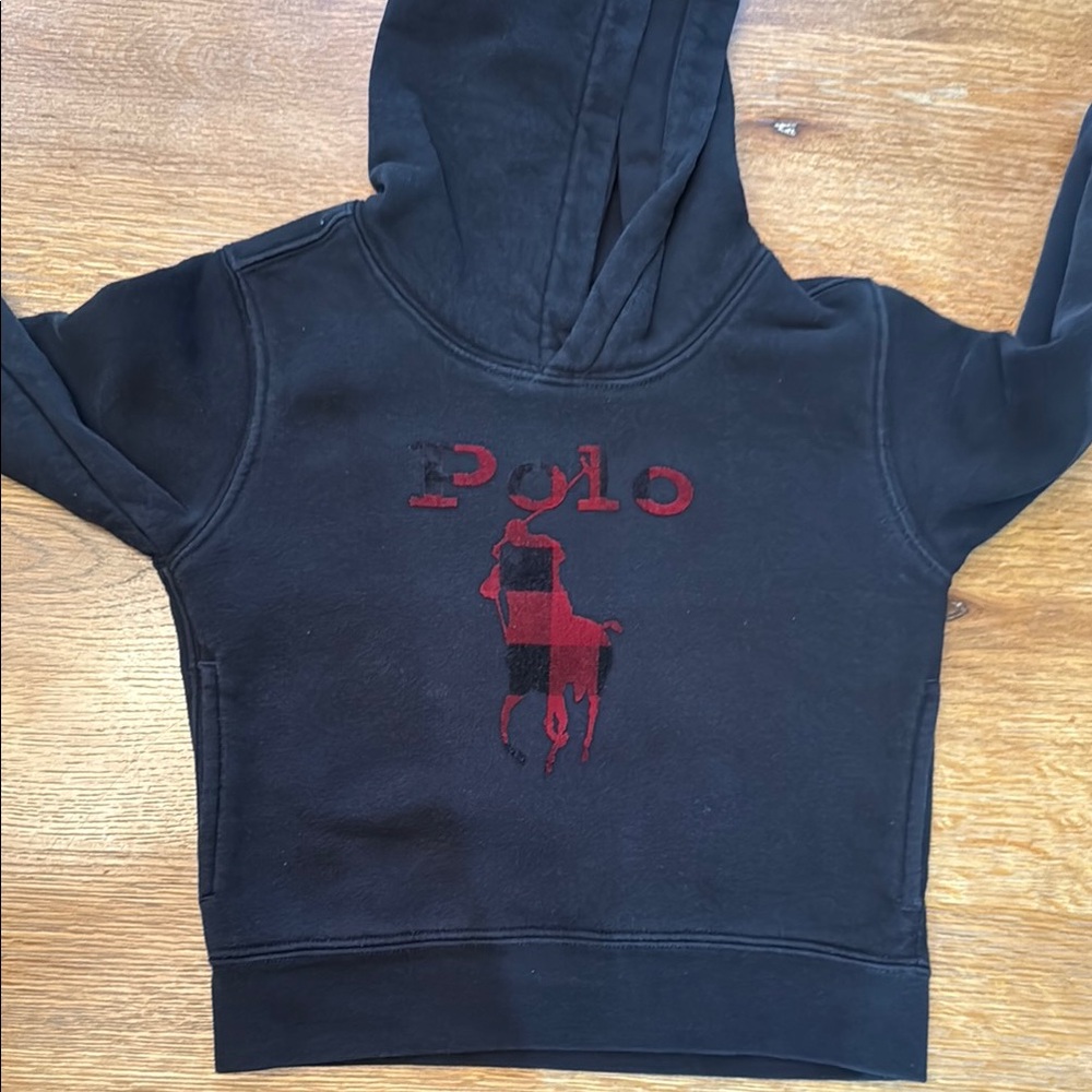 Polo by Ralph Lauren Black and Red Hoodie Sweatshirt